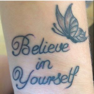 #believeinyourself #butterfly #wrist #wristattoo #MyTattoo courtesy Adam of Southside tattoo