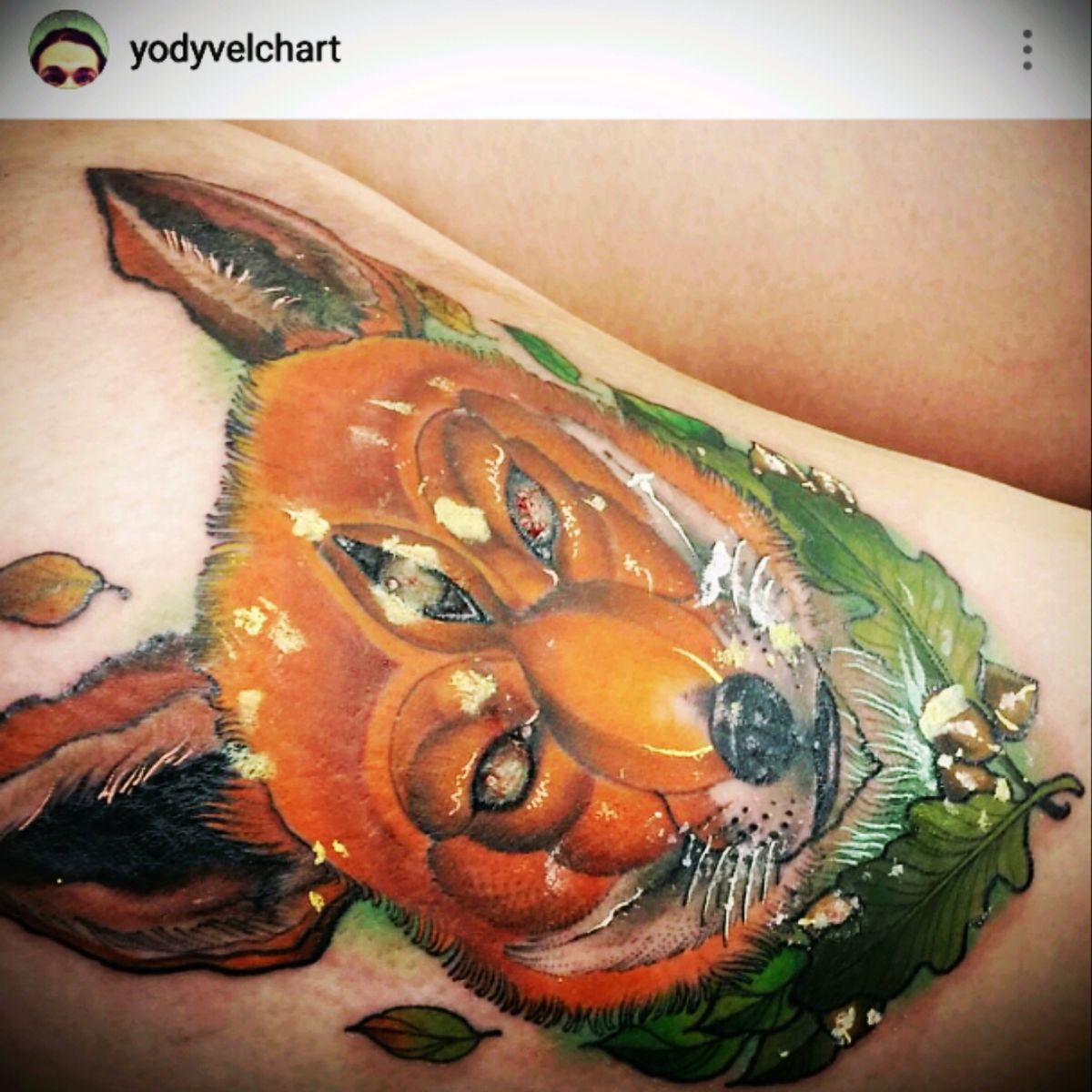 Tattoo uploaded by Zoë Elle Bridges • Fox done by Cody Welch at The Brass Quill Gallery in