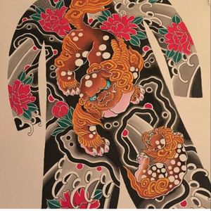 Back part of my body suit, I would want a slight variation with a bamboo forest. #irezumi