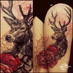#deer #roses #SnowWhitetattoodo #red #awesome #realistic