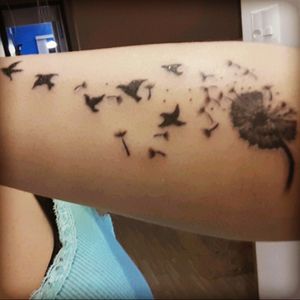 #tattoo #birds #flower #free #freebird #upperarm