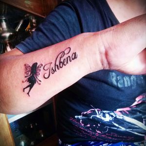 Daughter name with angle tattoo#tattooart