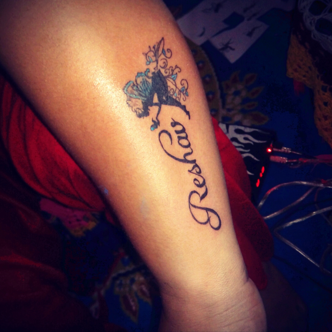 Tattoo uploaded by Anup De Pradhano  Daughter name with angle tattootattooart   Tattoodo