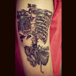 #tattoo #butterfly #flower #skelet