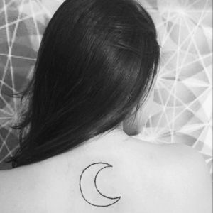 First tattoo. #moon #back #upperback #lua
