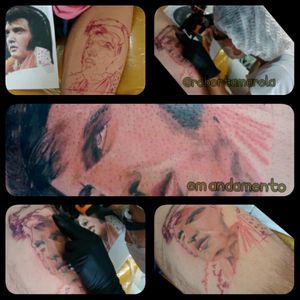 💖 Elvis* me dedico na arte de aprender realismo cada vez mais😉 Amoo #ElvisPresley #sing #rei #rock #realismo #realismocolorido #tats #robertamarela #TatuadoraBrasileira #robertanogueira #skin #