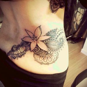 For my lovely son 😍 . Artist : Hell & Art tattoo https://www.facebook.com/hellart64/ #flower#jasmin#henna#mandala#leaves#hip#blacktattoo#