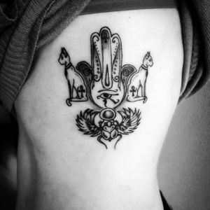 My tattoo protection 😍 Artist : Hell & Art tattoo  #egypt#amulet#goddess#bastet#cat#hand#khamsa#horus#eye#beetle#ankh#fatmahand#protection#nopain#symbol#hellandarttattoo