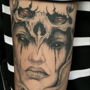 #tattoo#skulltattoo#darkstyle#darkstyletattoo#tattoodesign#handtattoo#tattooed#demontattoo#evil#eviltattoo#mishkatattooist#painfulart#