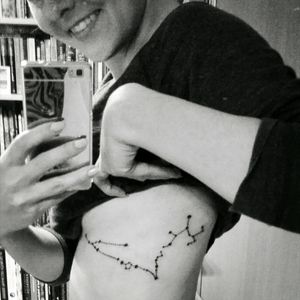First Ink. Three constellations in a row - Taurus, Pisces and Sagittarius, for all the members of my tiny family.