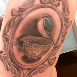 All done! :) #cameo #treeswallow #teacup #outerthigh