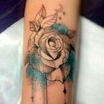 By #tattoosdelicadas #flower #watercolor #floral #dotwork #watercolortattoo