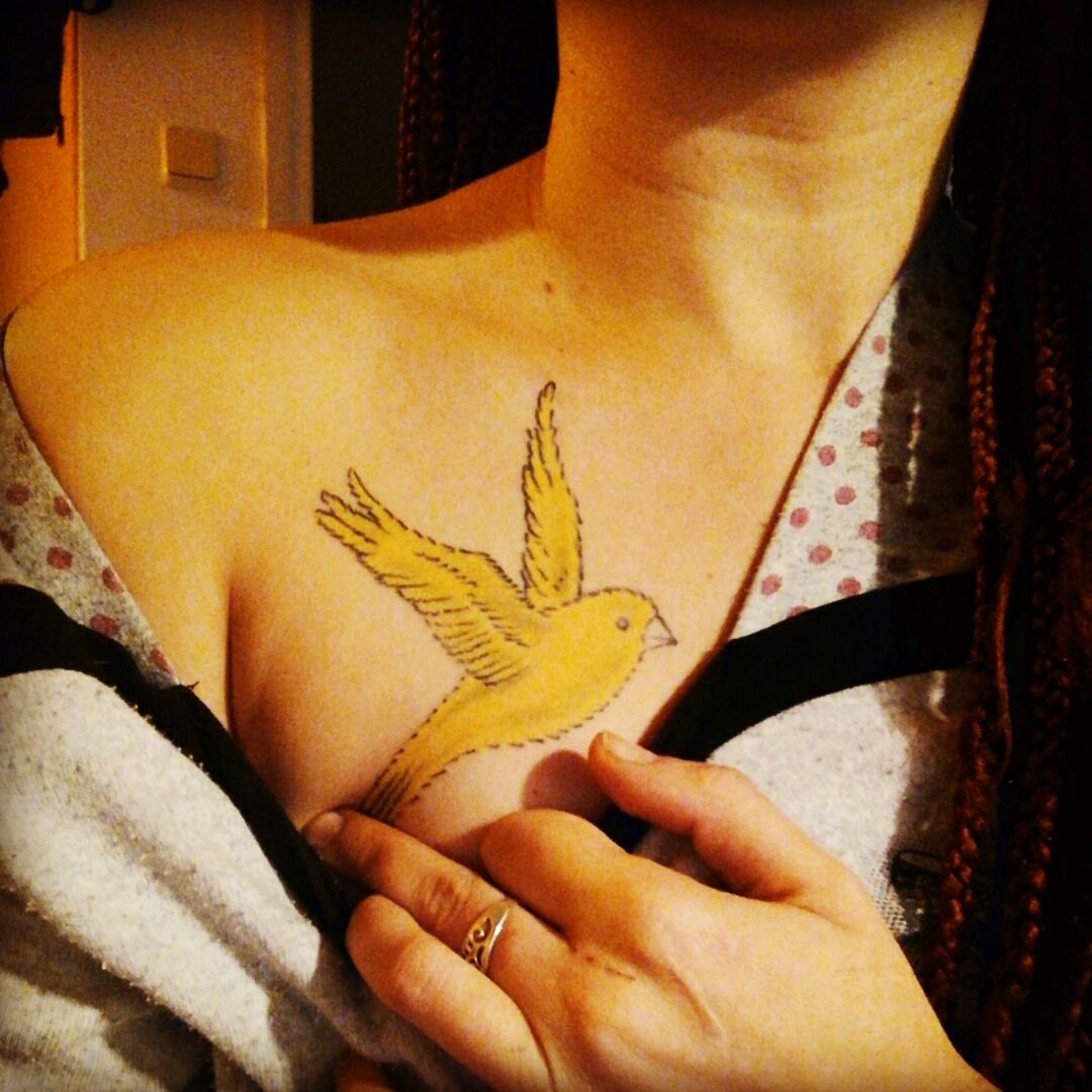 yellow bird tattoo  yellow song bird tattoo malia reynolds   Flickr