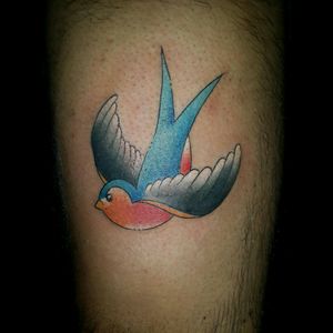 #golondrina #tattoo #tatuaje #tradicional #color pergamino bs.as