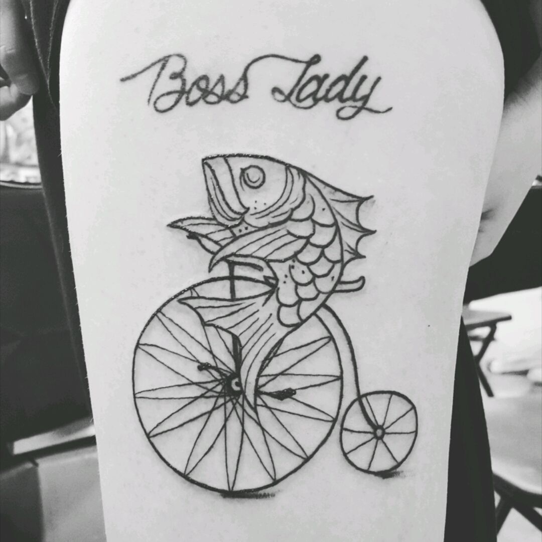 Tattoo uploaded by Diane Hou • A man needs a woman like a fish needs a  bicycle #bosslady #feminism #10 #12 • Tattoodo