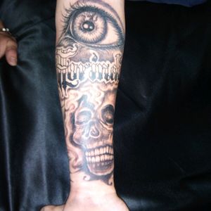 Freehand firma letters skulls and big eye in realism!!!
