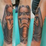 skull tattoo done by tattoo artist Joel Ribeiro Santana - Parana - Brazil