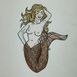 My art #mermaid #pinup #penandink #coloredpencils