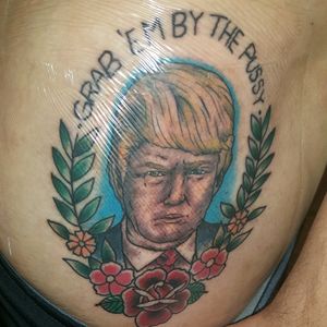 #DonaldTrump #funnytattoo #traditional #traditional_tattoo I wanted an absurd tattoo lol.