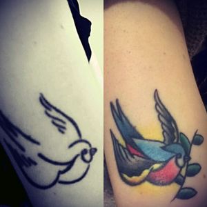 Before and after#sparrowtattoo #reforma #redone