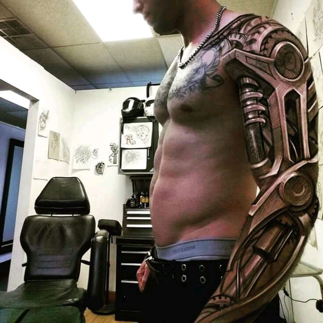 Terminator Tattoo Sleeve by stockholminktattoo  Tattoogridnet