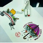 Instagram: @skavinsk #ericskavinsktattoo #tattoofood #pastel #umbrellatattoo #guardachuva #exclusivos #traditionalsketch #estudo #touchfivemarker #color #cool #creative #art #design #osascotattoo #tattoosp #tattooarte #tattoodo #artfusion #eletricink #namps