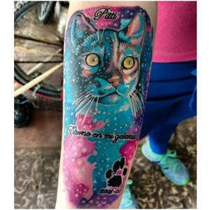 #tatto #catsandtattoos #cats #CatsAreFamilyMembers  #pets  #amor #galaxy #colours