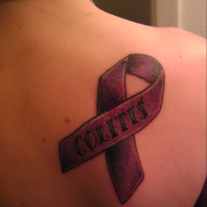 Awareness ribbon for Ulcerative Colitis. Was diagnosed in 2006.