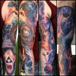 #CarlosRansom #Skull #Dog #CowSkull #Owl #Cosmic #Universe #Galaxy #Planets #Stars #Triangle #Awesome #Sleeve