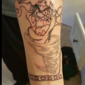 The start of my sleeve. Going to be a Tim Burton styled Looney Toons.