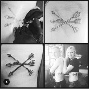 A sibling tattoo I got with my Older brother and sister. We all have the same tattoo and on the same sides. The arrows represent us in the family line. From oldest to newest arrow type.