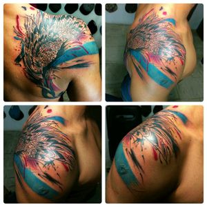 #wings #trashpolka #trashpolkatattoo #mexicantattooartist #blueandredcolors #trashpolkawithcolors #tatuaje  #ink