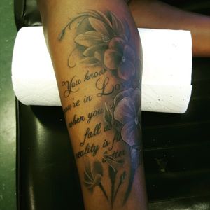My take #jerrellarkins #ink #tattoo #blackandgrey #fusionink #bishop #dallastattooartist #texas #flowers