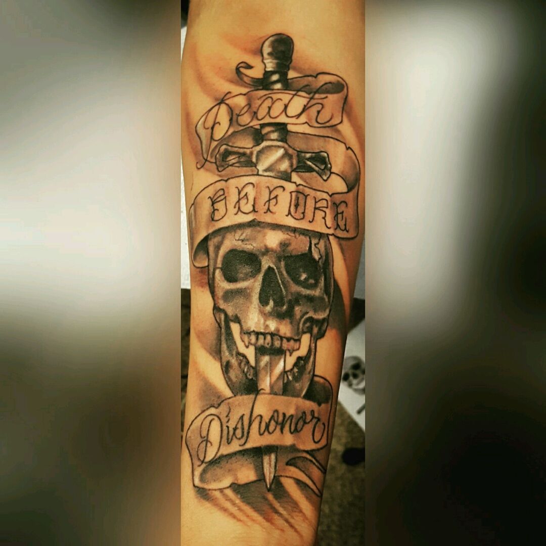 Death Before Dishonor Forearm Tattoo  Veteran Ink