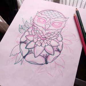 #owl #flower #colors #skech