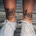 #staytrue #staytruetattoo #deeznuts #lettering #leg
