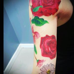 Flower half sleeve continue Artist: Samantha Stine Shop: Tailored Tattoo MD