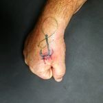 Hook in the hand Artist: Samantha Stine Shop: Tailored Tattoo MD