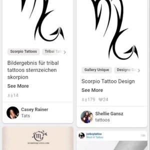 Was wondering if anyone has any designs or know a site they would like to share involving Gemini and Scorpio. Combined signs or something with the twins and a scorpion. Something for the hand or back if the ear. Small. Thanks.
