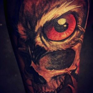 #Sick #Bastard #Tattoo#SickBastardTattoo #SBT #owlandskull #owl #skull #santamuerte