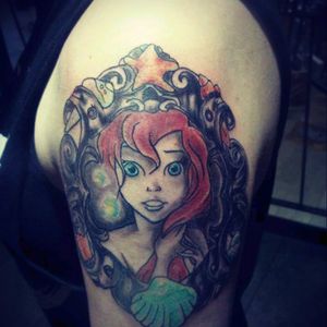 #upperarm #disney #coloured #arieltattoo #mermaid