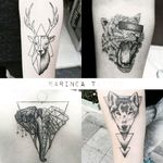 The Quarter Series : Dotworks and Geometrics (These are my old works) instagram.com/karincatattoo #geometric #dotwork #dotworktattoo #geometrictattoo #blacktattoo