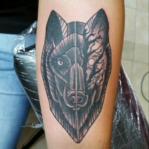 My wolf, done by Ranieri Cecconi at Dogtown Shop, Gr (It) Half wolf, half forest, i litterally LOVE it. ❤