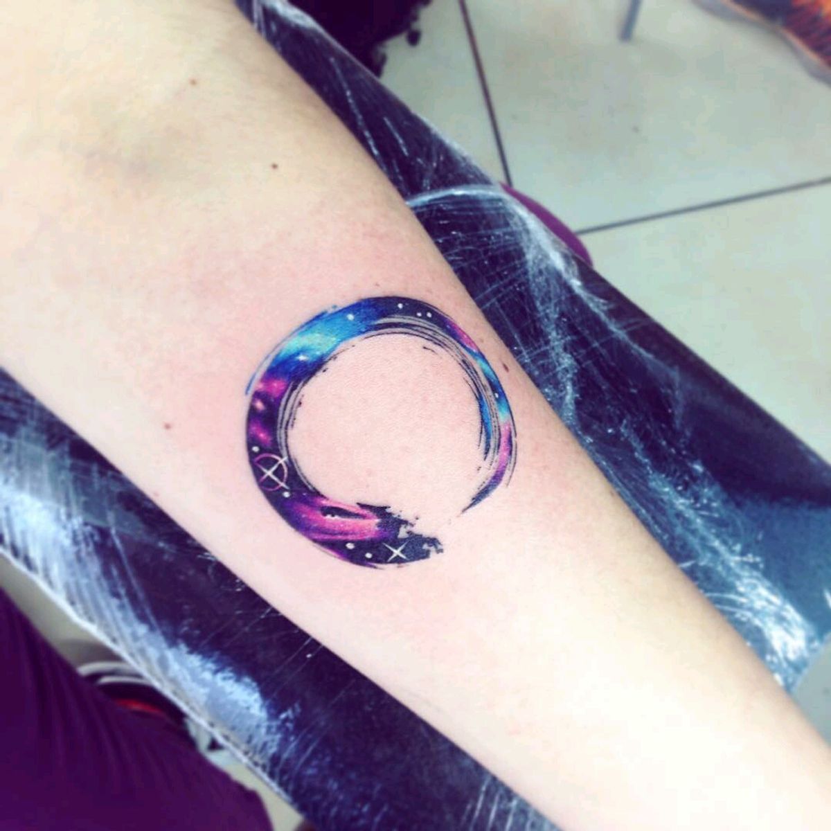 Tattoo uploaded by Claire • By #AdrianBascur #galaxy #space #geometric # triangle #ab • Tattoodo