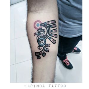 Mayan Eagleinstagram.com/karincatattoo #maya #mayan #eagle #armtattoo #mayatattoo #tattooidea
