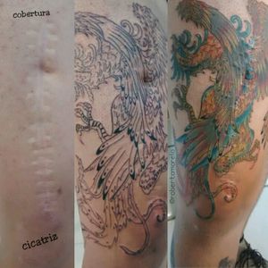 Só quem tem ou teve uma  cicatriz  sabe a realização de uma cobertura, daquela que aqui existia, só agradece! Osny obrigada 🙏 #fenix  #fenixtattoo #scar  #cobertura #cicatriz  #robertamarela #tattoosp #coxa #tatuaje #ink #robertanogueira #tats #tattoo #skin #cover #colors🎨 #tatuadora #tattoobrasil #meninaamarela #detalhes #phoenix #phoenixtattoo