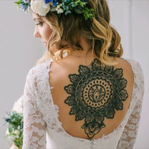 Tattoo by Valeria Sentsova from Voronezh/Moscow, Russia, photo by Alexey Komarov #mandala #mandalaart #tattoo #wedding #bride