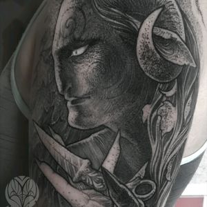 Faun tattoo for my friend. Her first tattoo ever. We won 3rd prize in category horror (on tattoo convention Česká Trebova,CZ) #fauntattoo #horrorart #blackandgrey #engraving #darktattoo #czechtattoo #followme #nayanatattoo Better and larger picture on fb/nayanatattoo 😜