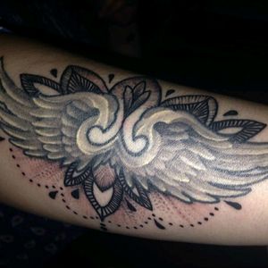 My ninth and tenth tattoo. Wings and mandala lotus. #wings #lotus #mandala