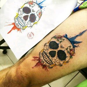 Instagram: @skavinsk #ericskavinsktattoo #skulltattoo #watercolor #tattooaquarela #caveira #caveiramexicana #sugarskull #exclusive #exclusivo #namps #osascotattoo #tattoosp #tguest #tattoo2me #tattsketches #frictiontattoo #carapicuiba #arte #nicetattoo #artfusionstarter #tattoodo #eletricink